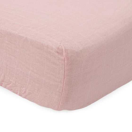 Cotton Muslin Crib Sheet - Light Pink - Crib Sheet - Light Pink