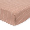 Cotton Muslin Crib Sheet - Mauve Stripe - Crib Sheet - Mauve Stripe