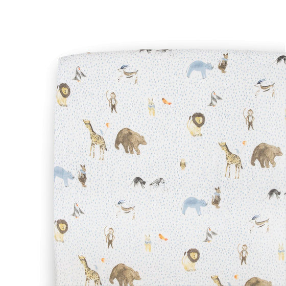 Cotton Muslin Crib Sheet - Party Animals - Crib Sheet - Party Animals