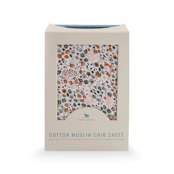 Cotton Muslin Crib Sheet - Pressed Petals - Crib Sheet - Pressed Petals