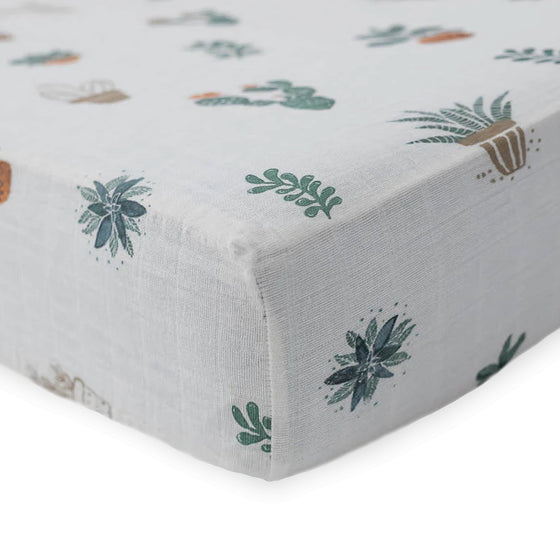 Cotton Muslin Crib Sheet - Prickle Pots - Crib Sheet - Prickle Pots