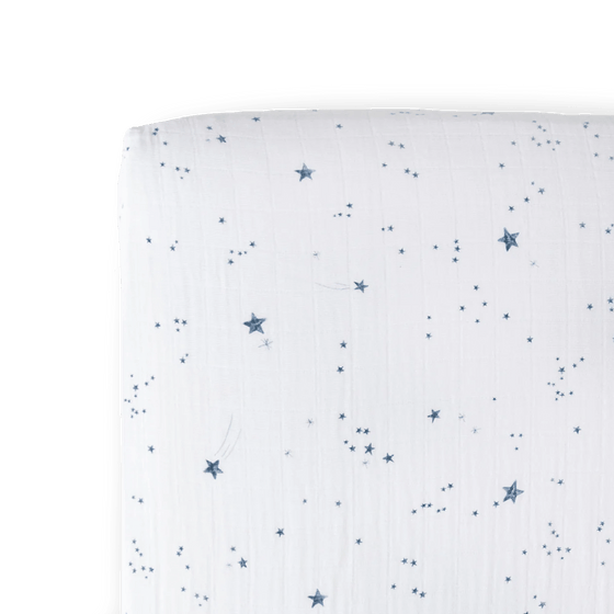 Cotton Muslin Crib Sheet - Shooting Stars - Crib Sheet - Shooting Stars