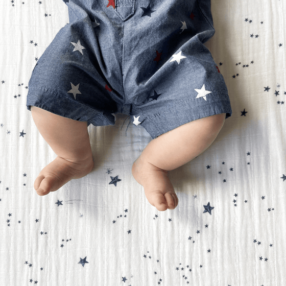 Cotton Muslin Crib Sheet - Shooting Stars - Crib Sheet - Shooting Stars