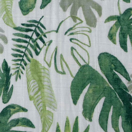 Cotton Muslin Crib Sheet - Tropical Leaf - Crib Sheet - Tropical Leaf