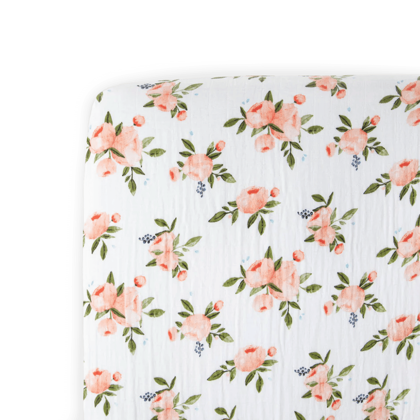 Cotton Muslin Crib Sheet - Watercolor Roses - Crib Sheet - Watercolor Roses