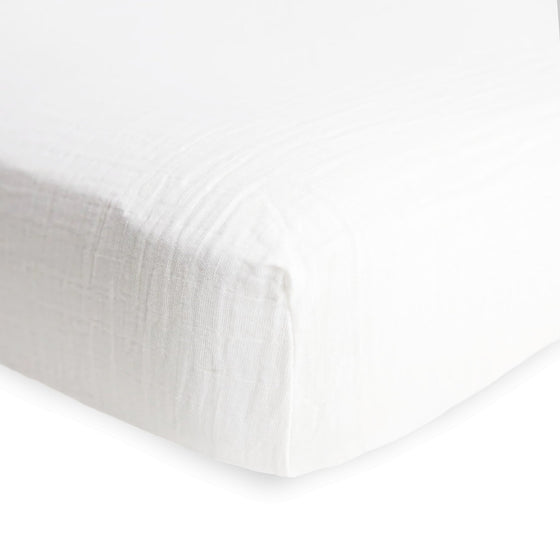 Cotton Muslin Crib Sheet - White - Crib Sheet - White