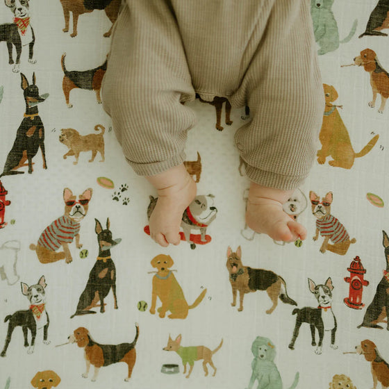 Cotton Muslin Crib Sheet - Woof - Crib Sheet - Woof