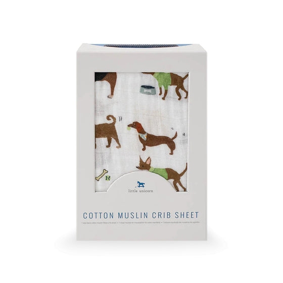 Cotton Muslin Crib Sheet - Woof - Crib Sheet - Woof