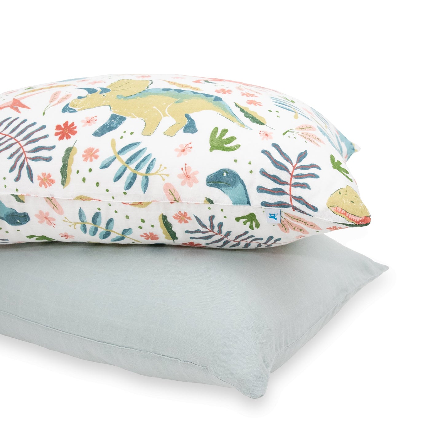 Cotton Muslin Pillowcase 2 Pack - Boho Dino - Pillowcase Multi Pack - Boho Dino