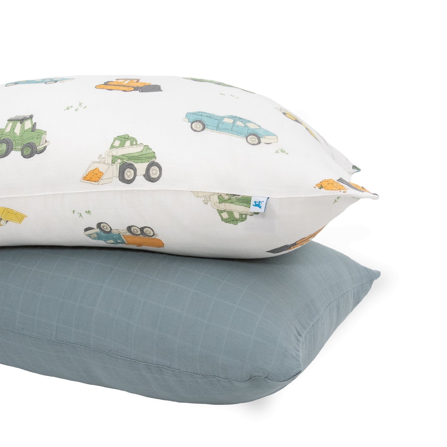 Cotton Muslin Pillowcase 2 Pack - Work Trucks - Pillowcase Multi Pack - Work Trucks