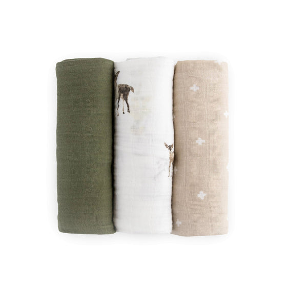 Cotton Muslin Swaddle Blanket 3 Pack - Oh Deer 2 - Swaddle Multi Pack - Oh Deer 2