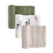  Cotton Muslin Swaddle Blanket 3 Pack - Oh Deer 2 - Swaddle Multi Pack - Oh Deer 2