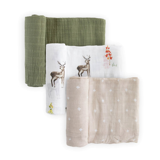 Cotton Muslin Swaddle Blanket 3 Pack - Oh Deer 2 - Swaddle Multi Pack - Oh Deer 2