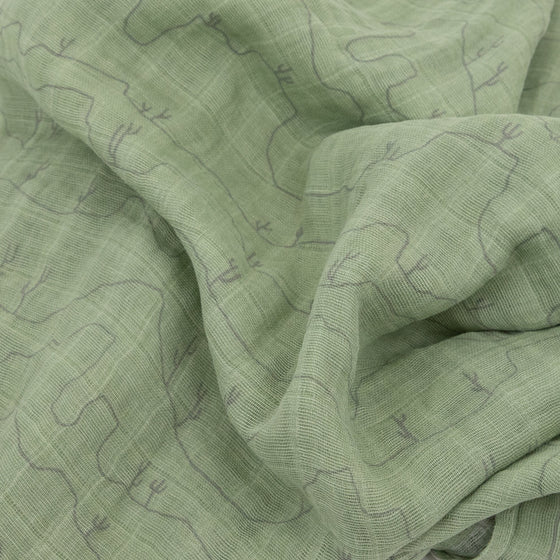 Cotton Muslin Swaddle Blanket - Cactus Lines - Swaddle Blanket - Cactus Lines