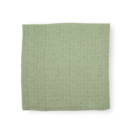 Cotton Muslin Swaddle Blanket - Cactus Lines - Swaddle Blanket - Cactus Lines