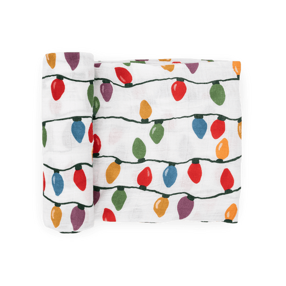 Cotton Muslin Swaddle Blanket - Christmas Bulbs - Swaddle Blanket - Christmas Bulbs