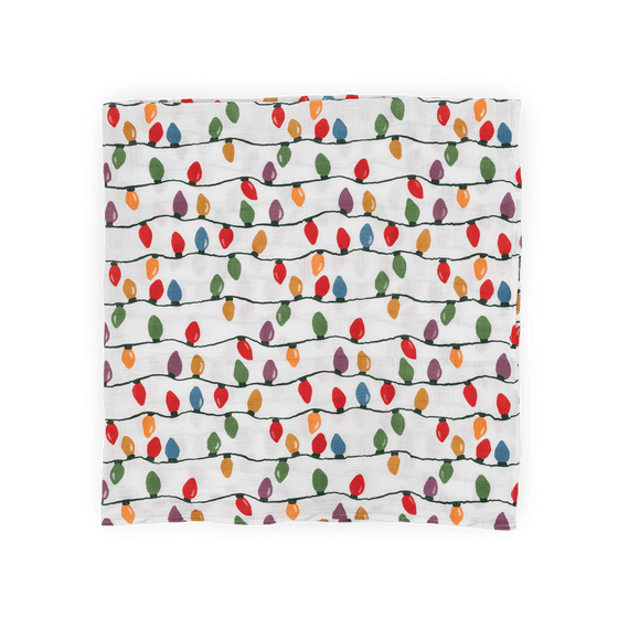 Cotton Muslin Swaddle Blanket - Christmas Bulbs - Swaddle Blanket - Christmas Bulbs