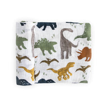  Cotton Muslin Swaddle Blanket - Dino Friends - Swaddle Blanket - Dino Friends