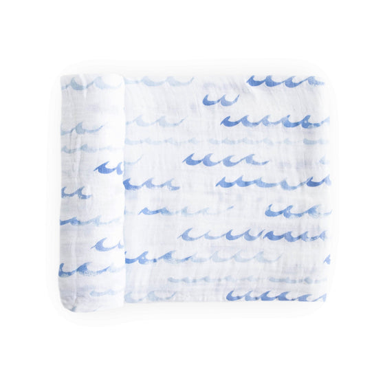 Cotton Muslin Swaddle Blanket - High Tide - Swaddle Blanket - High Tide