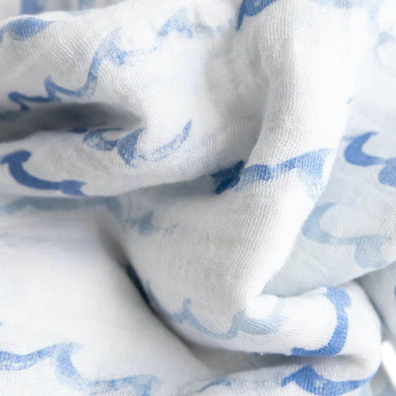 Cotton Muslin Swaddle Blanket - High Tide - Swaddle Blanket - High Tide