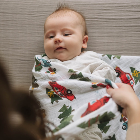 Cotton Muslin Swaddle Blanket - Holiday Haul - Swaddle Blanket - Holiday Haul