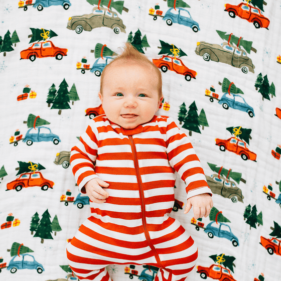 Cotton Muslin Swaddle Blanket - Holiday Haul - Swaddle Blanket - Holiday Haul