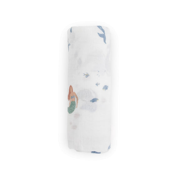 Cotton Muslin Swaddle Blanket - Mermaids - Swaddle Blanket - Mermaids