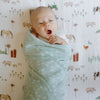 Cotton Muslin Swaddle Blanket - Misty Field - Swaddle Blanket - Misty Field