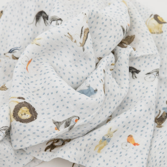 Cotton Muslin Swaddle Blanket - Party Animals - Swaddle Blanket - Party Animals