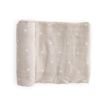  Cotton Muslin Swaddle Blanket - Taupe Cross - Swaddle Blanket - Taupe Cross