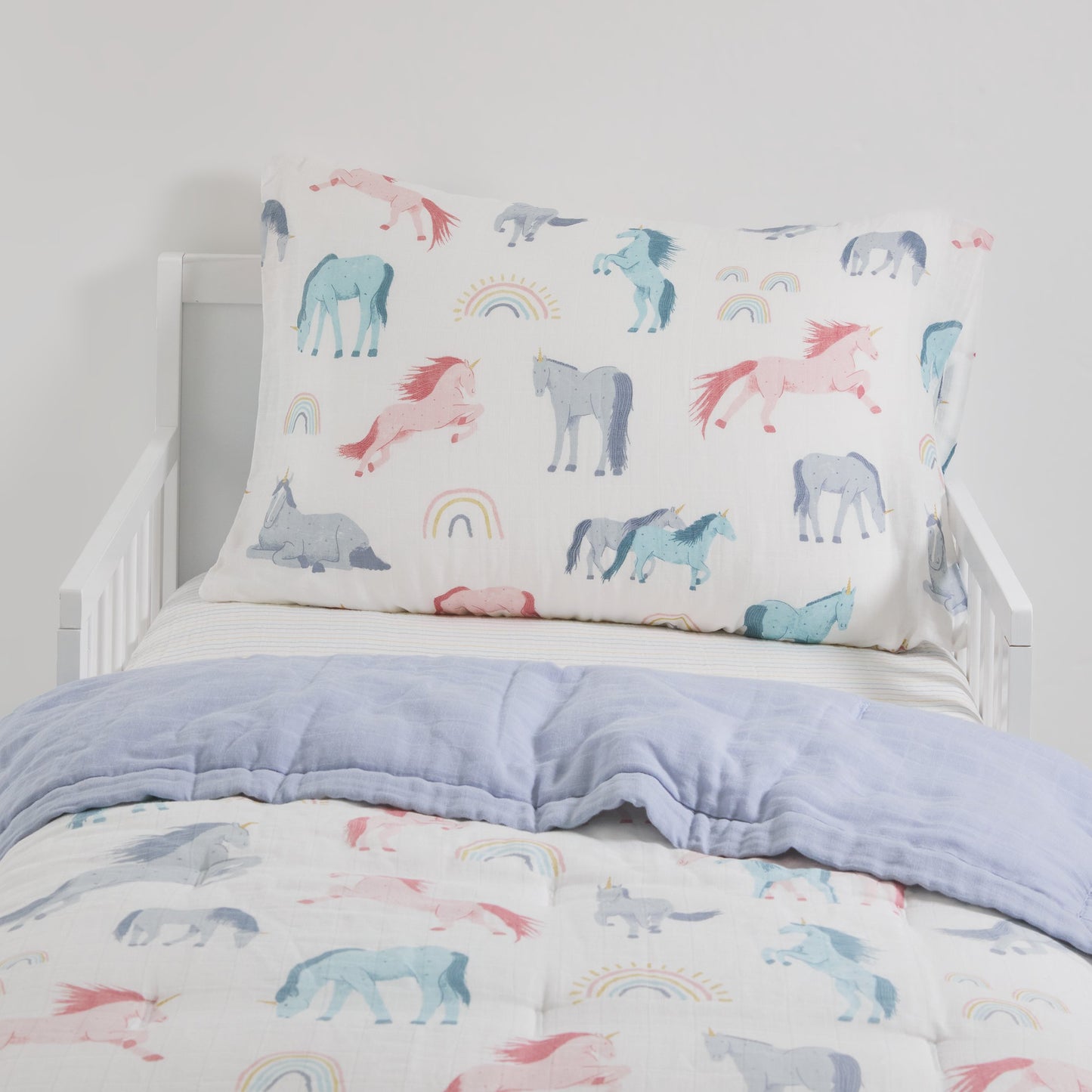 Cotton Muslin Toddler Bedding 3 Piece Set - Unicorns - Bedding Set - Unicorns