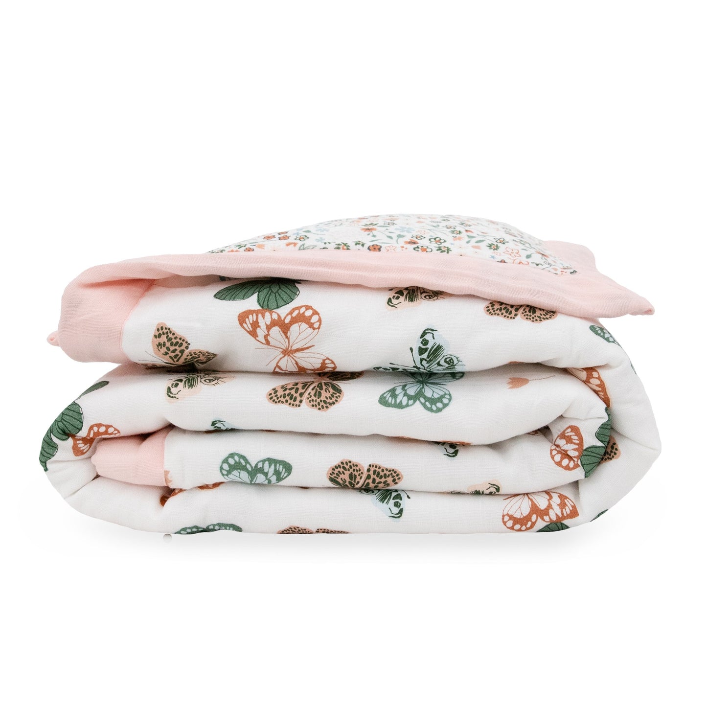 Cotton Muslin Toddler Comforter - Butterflies - Toddler Comforter - Butterflies