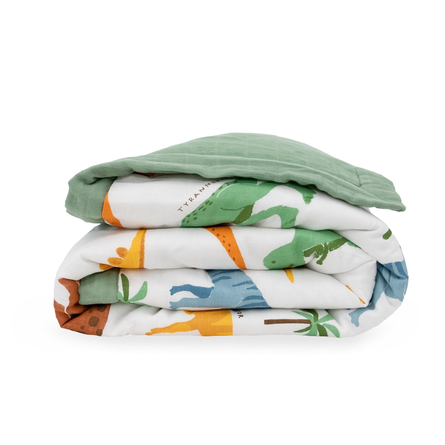Cotton Muslin Toddler Comforter - Dino Names - Toddler Comforter - Dino Names