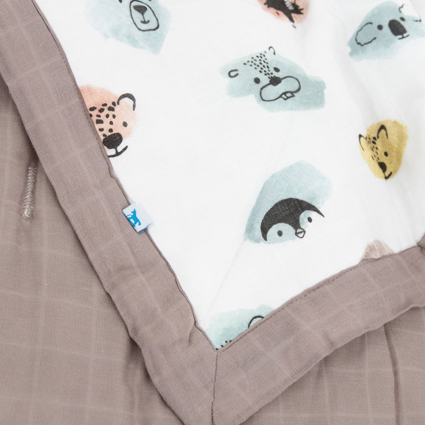 Cotton Muslin Toddler Comforter - Watercolor Critters - Toddler Comforter - Watercolor Critters