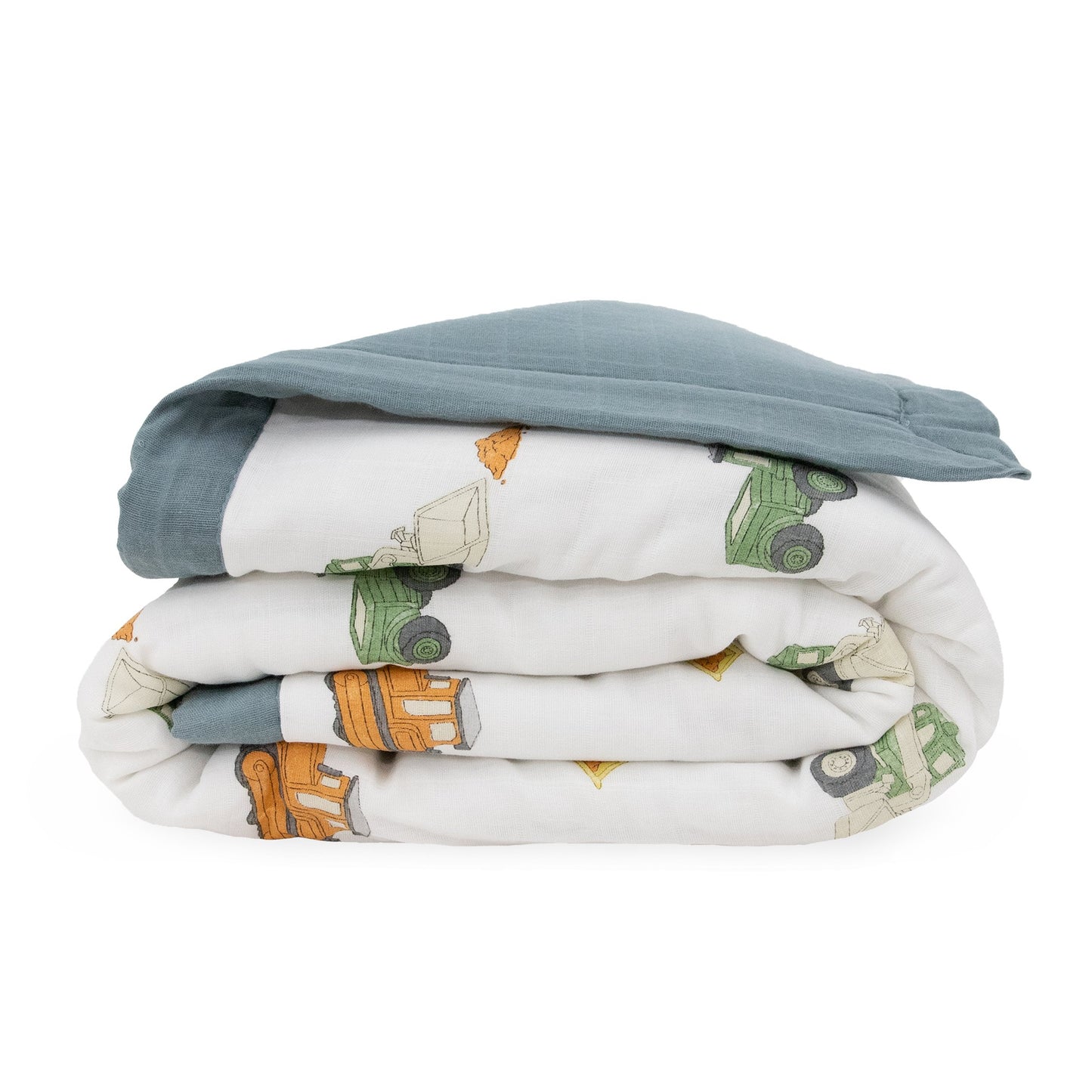 Cotton Muslin Toddler Comforter - Work Trucks - Toddler Comforter - Work Trucks