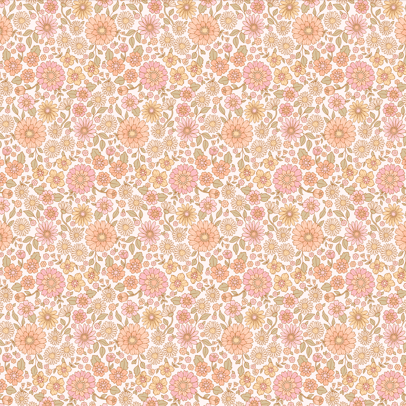 Daisy Wallpaper by Lovely People Studio - Sample 1 foot by 1 foot