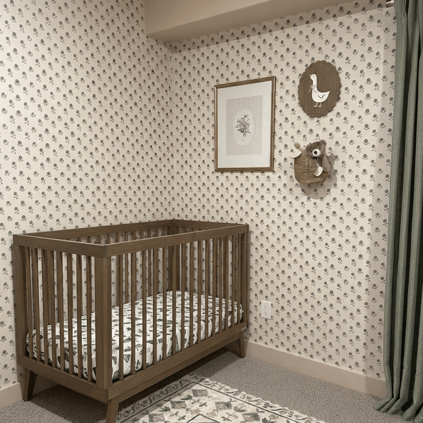 Elle Wallpaper by Ali Anni - Cream and Blue