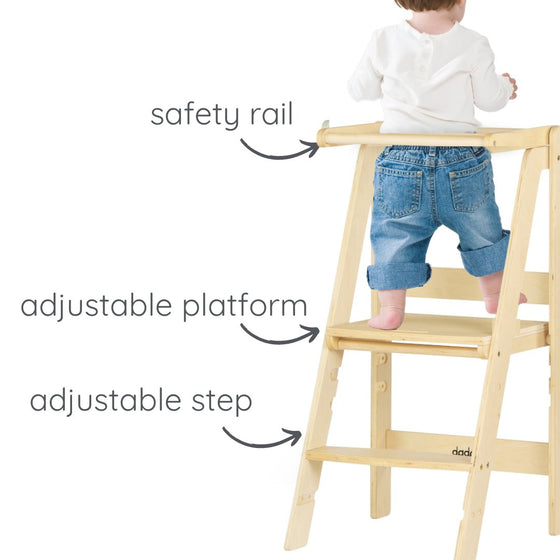 Folding Toddler Tower - Natural