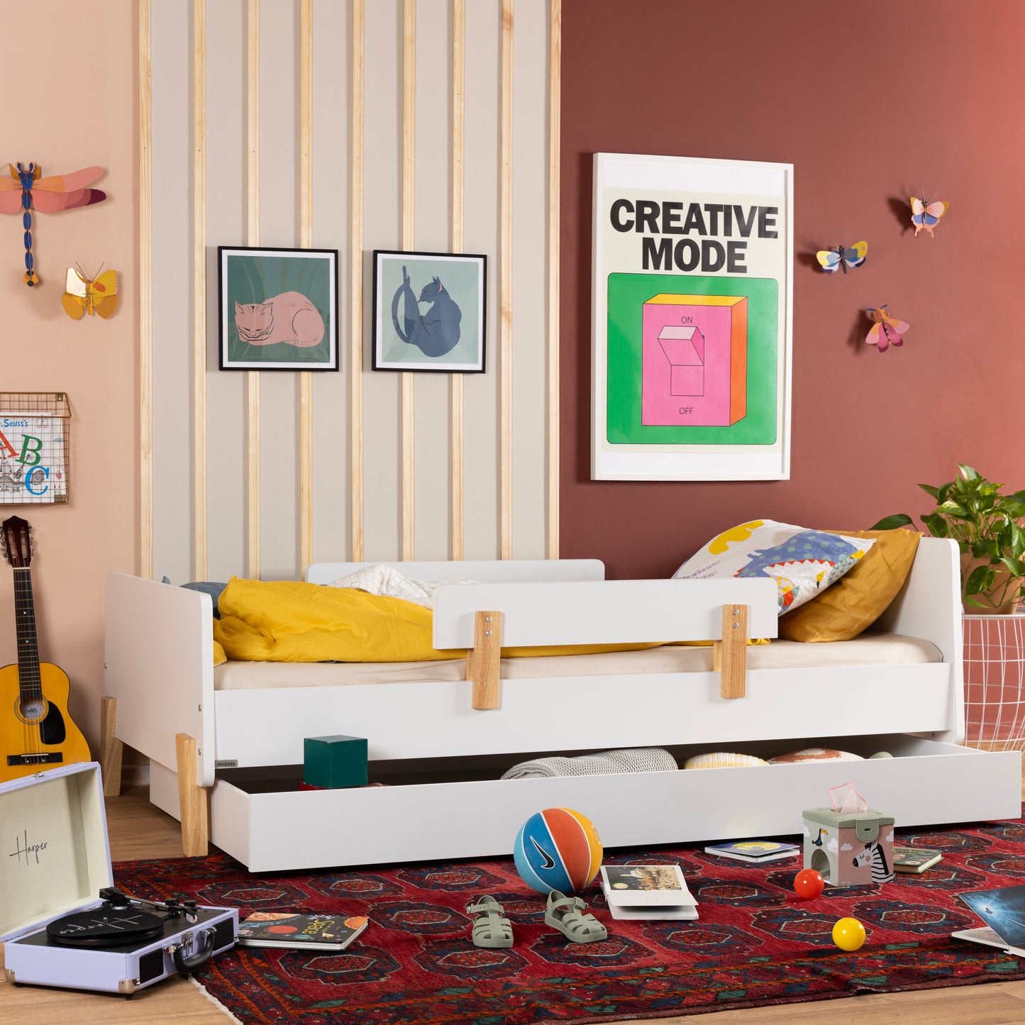 Fun Bed Trundle Box - Kids Bed - White