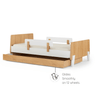 Fun Twin Bed - Kids Bed - White + Red Oak