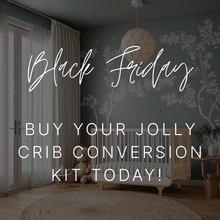  Joy Bundle - Bundle - Jolly 3 - in - 1 Convertible Crib / White / Natural - Crib Conversion Kit for Jolly Crib (Toddler Bed Rail) / White