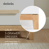 LaLa Little 3 - Drawer Dresser - dresser - white + natural