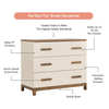 LaLa Little 3 - Drawer Dresser - dresser - White + Red Oak