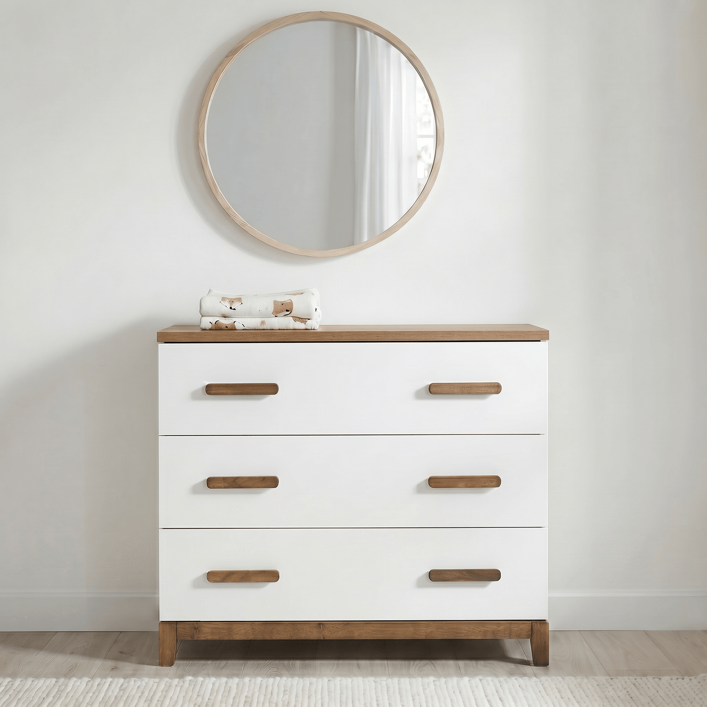 white and gold 3 drawer dresser Rattan, Wood & Metal 3-Drawer Dressers White (Set of 2)