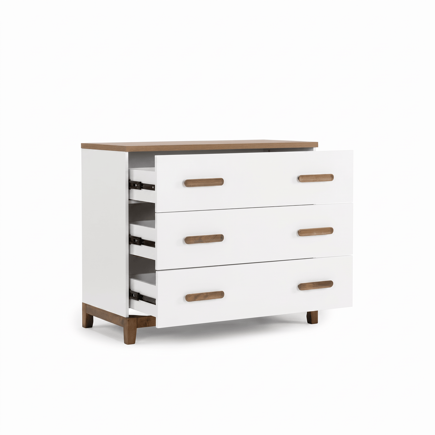 little dresser LaLa Little 3-Drawer Dresser White + walnut