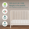 Lala Petit Set - Bundle - LaLa 3 - in - 1 Convertible Crib / Natural - LaLa Little 3 - Drawer Dresser / white + red oak