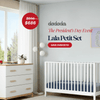 Lala Petit Set - Bundle - LaLa 3 - in - 1 Convertible Crib / Natural - LaLa Little 3 - Drawer Dresser / white + red oak