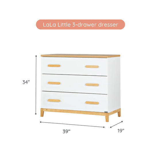 Lullaby Bundle - Bundle - LaLa 3 - in - 1 Convertible Crib / natural - LaLa Big 6 - drawer Dresser / Default Title