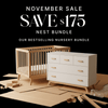 Nest Bundle - Bundle - Soho 3 - in - 1 Convertible Crib / White - Soho 5 - Drawer Nursery Dresser / black + natural