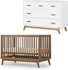 Nest Bundle - Bundle - Soho 3 - in - 1 Convertible Crib / White - Soho 5 - Drawer Nursery Dresser / black + natural